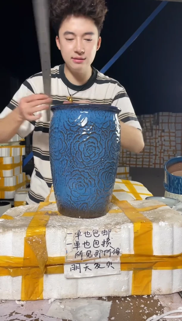 紫砂花盆宜兴紫砂粗陶花盆尺寸(口/高）20/30