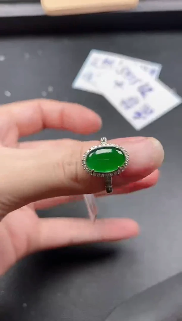 翡翠戒指银S925镶嵌51151