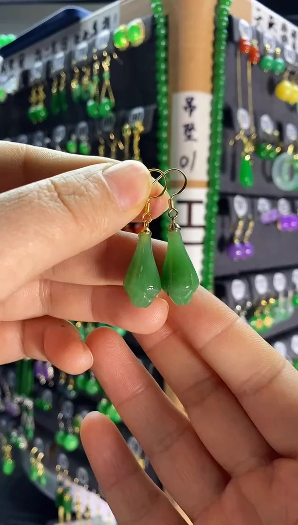 【闪购商品】和田玉耳饰银S925镶嵌036