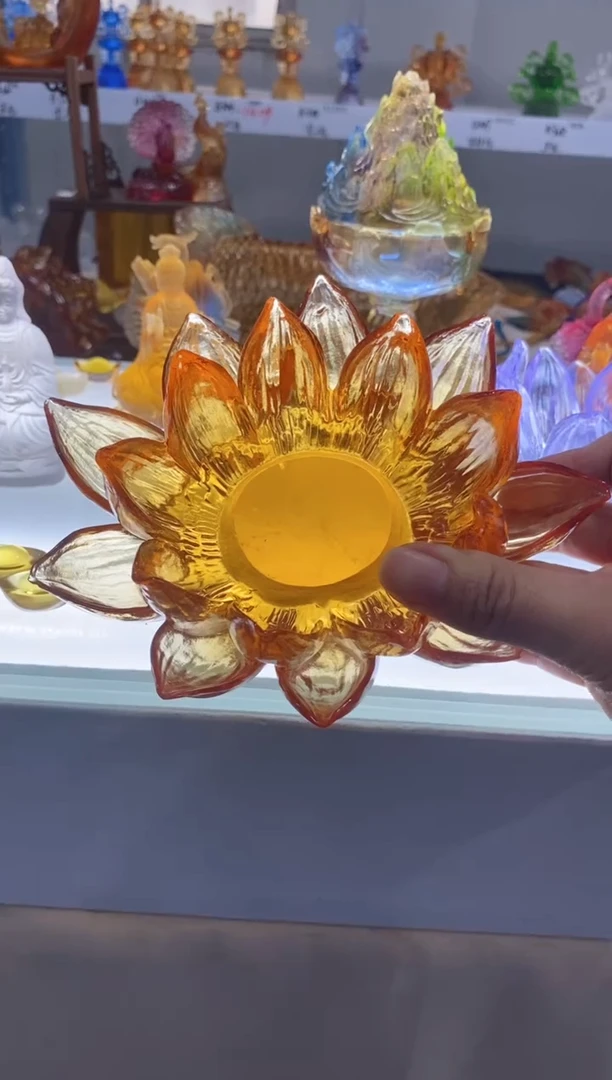 手工艺品琉璃莲花底台