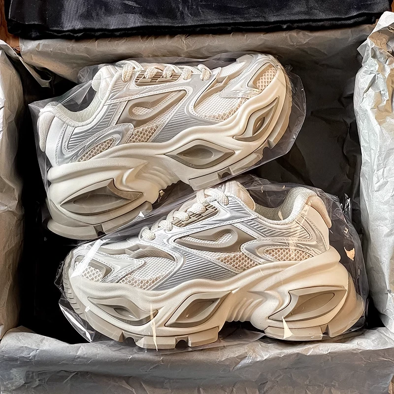 异瞳猫眼老爹鞋机甲风男女款2025新款增高厚底运动休闲男鞋潮