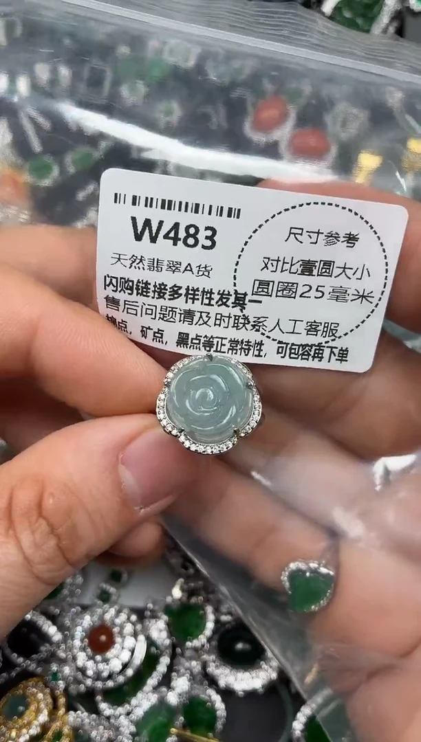 颈饰未镶嵌翡翠W483戒指
