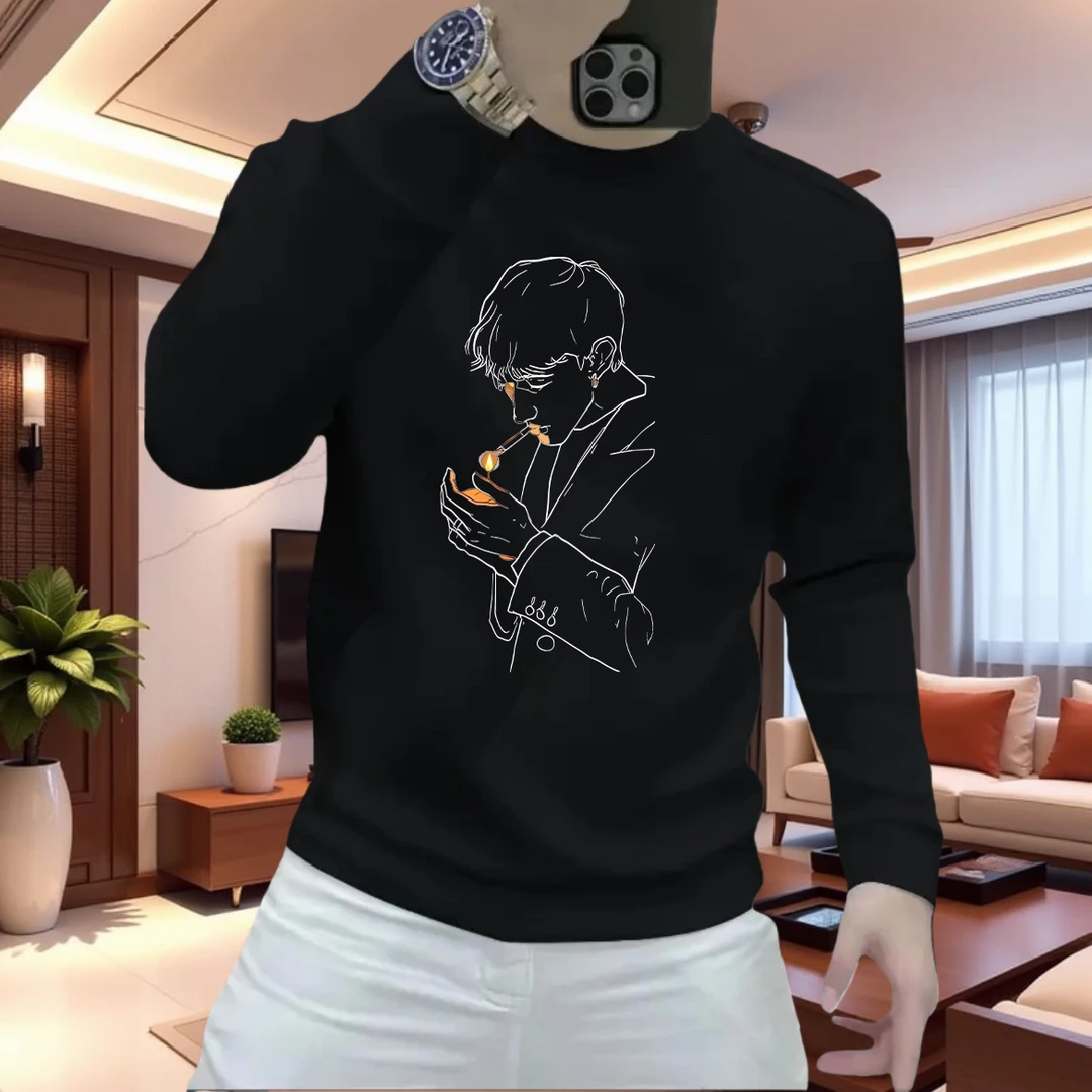 卫衣男士秋冬内搭长袖潮流衣服男生大码秋冬装加绒圆领上衣男装T