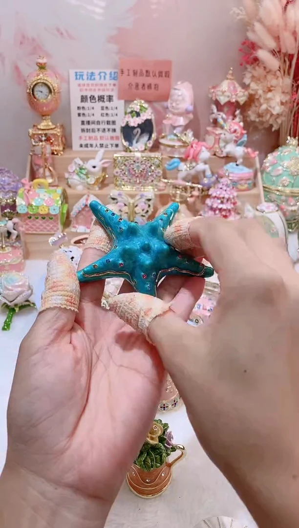 合金珐琅彩首饰盒摆件