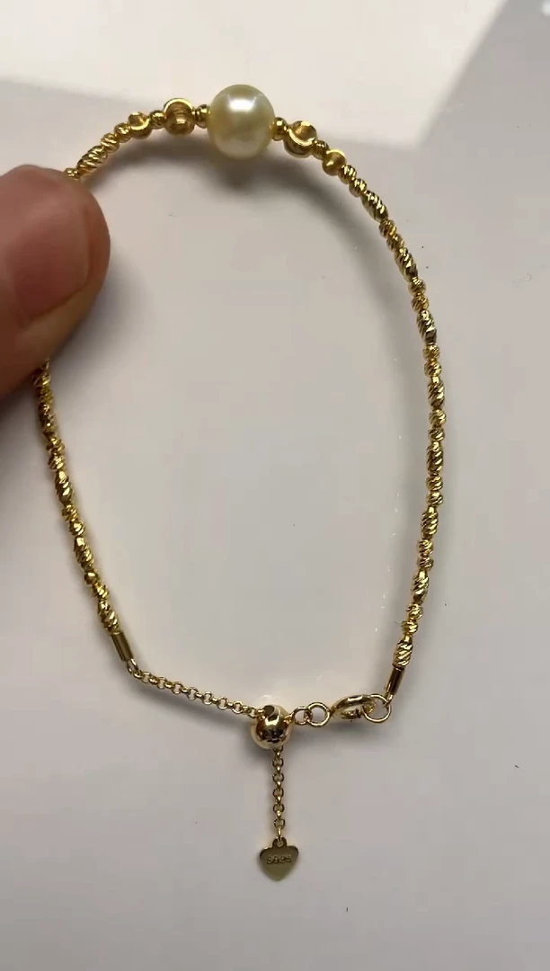 银S925镶嵌手绳海水珍珠8-9