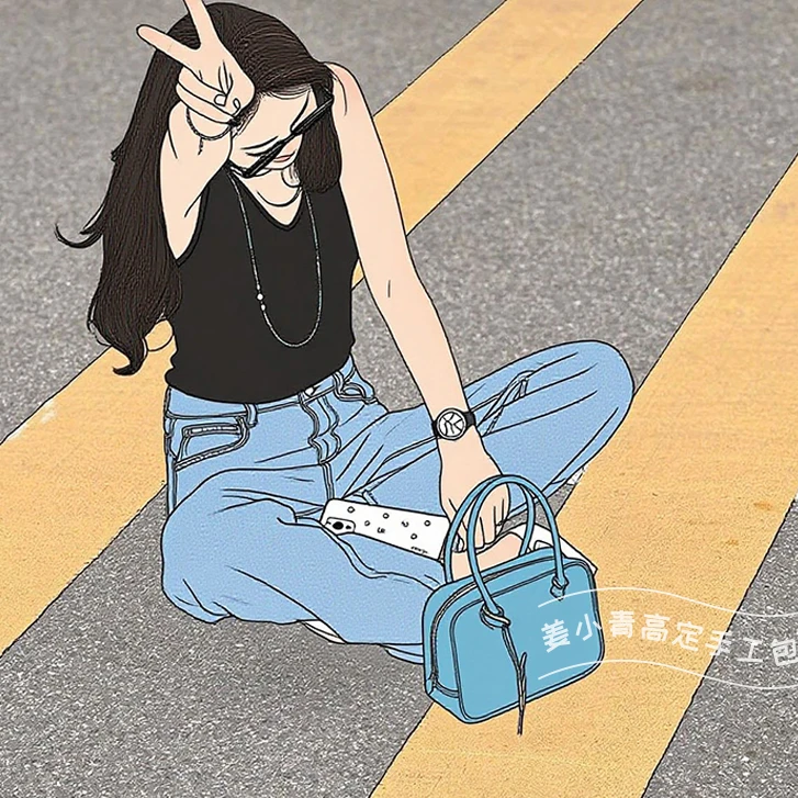 姜小青私定【羽毛包一代】升级版18cm手工包【057】