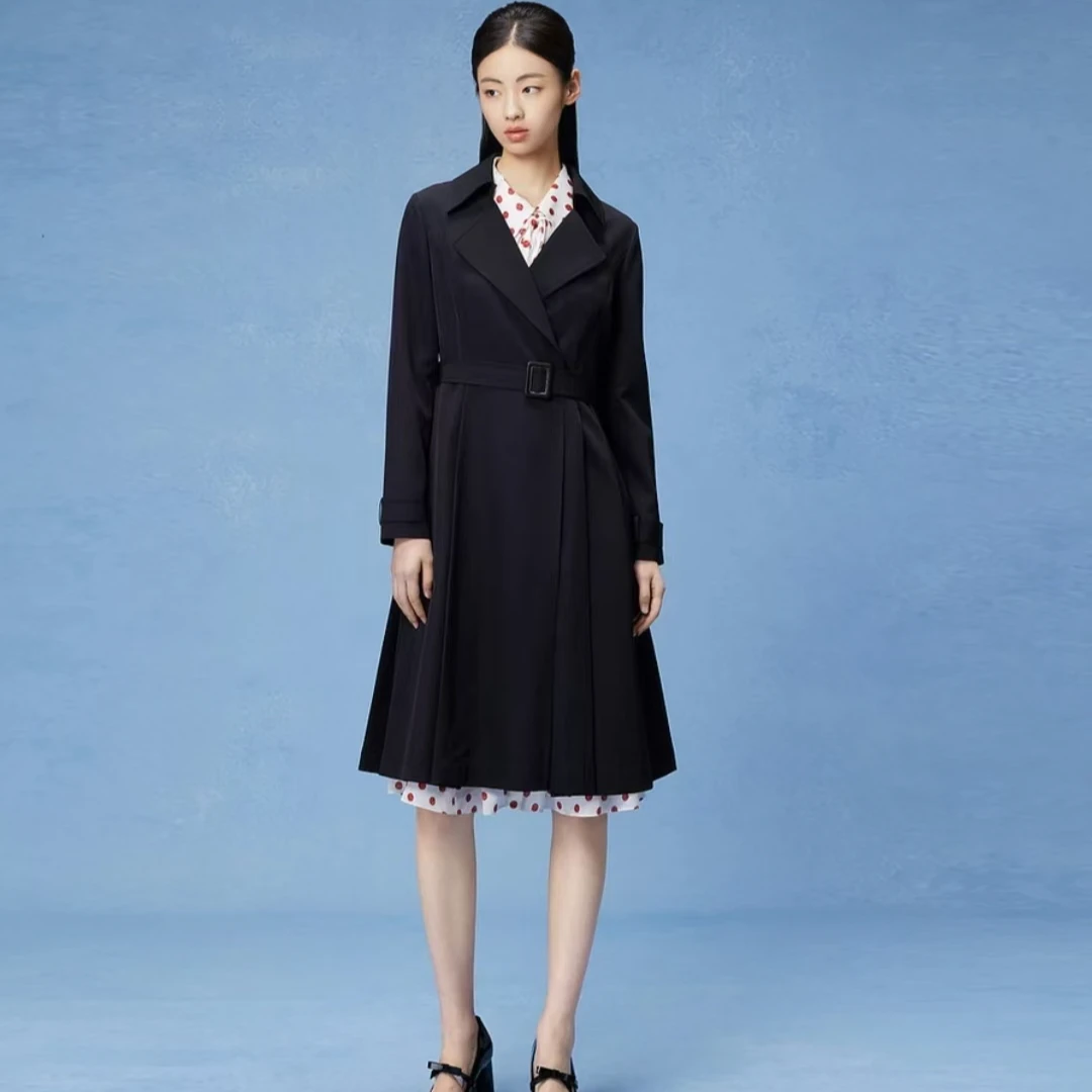 LIMEFLARE/莱茵福莱尔风衣收腰显瘦时尚双色气质风衣