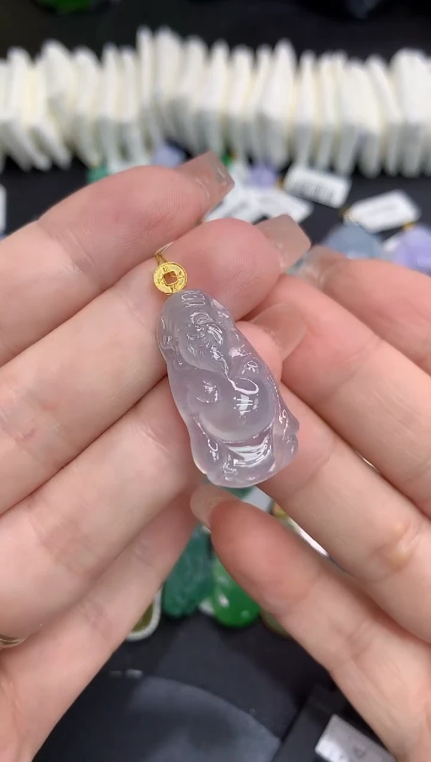 吊坠(不含链)18K金镶嵌翡翠1111111111111