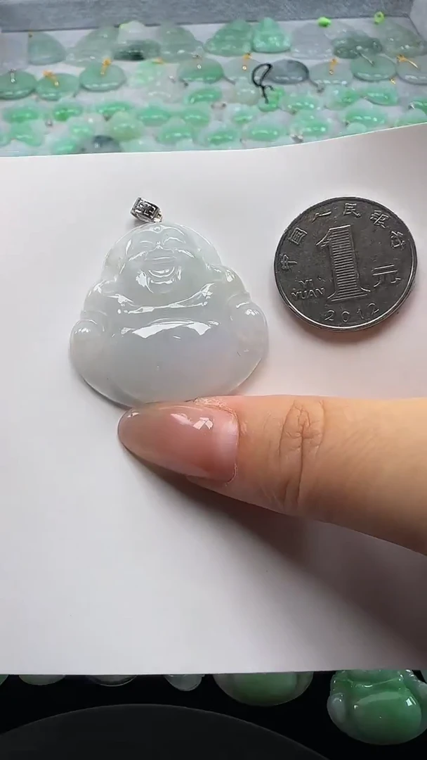 翡翠18K金镶嵌吊坠(不含链)佛公