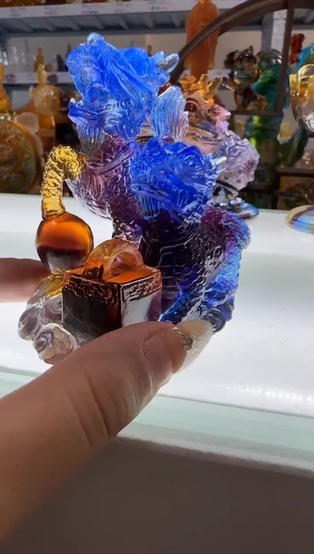 琉璃手工艺品双麒麟