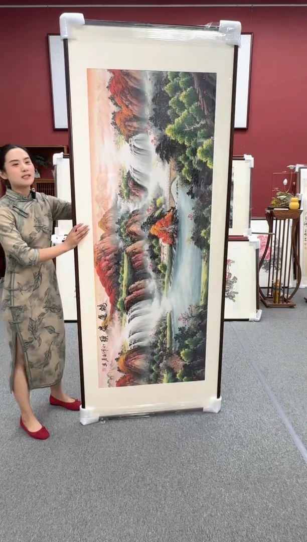 国画手绘  鸿运当头 219*88