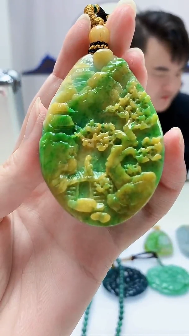 定制翡翠未镶嵌5060zm-毛货挂件山水121