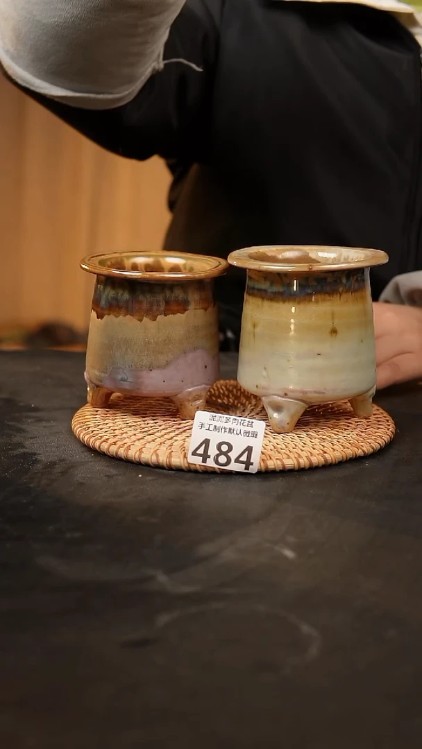 【闪购商品】瓷片484泥泥手工花盆口