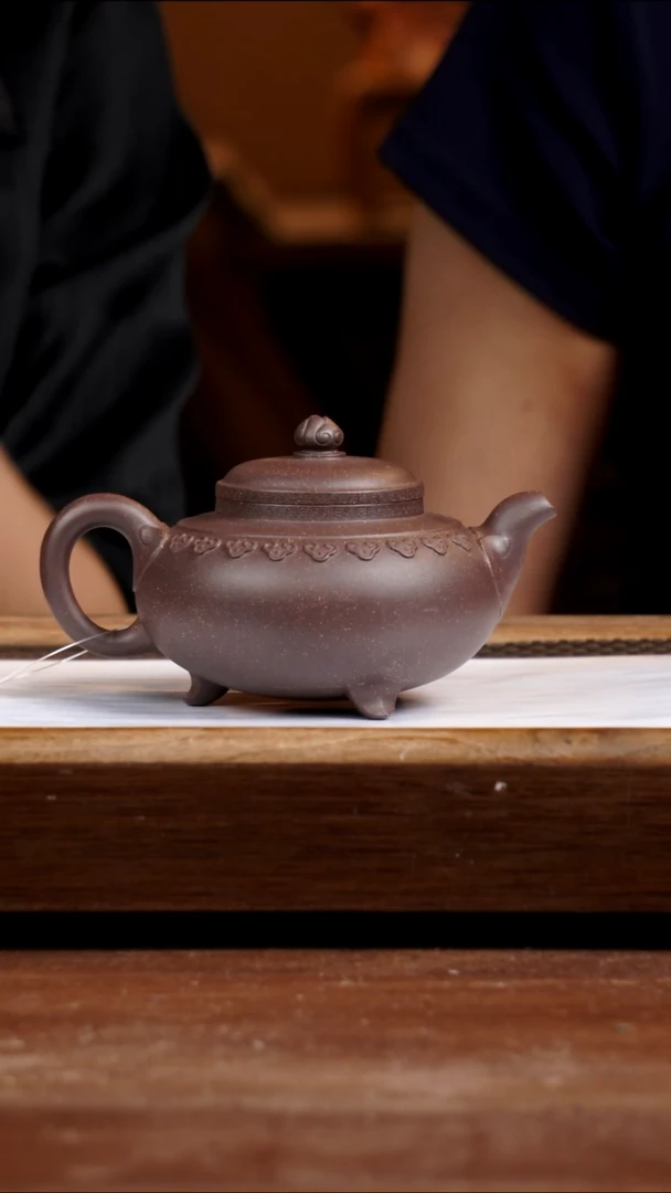 茶壶紫砂紫玉金砂云肩如意300CC
