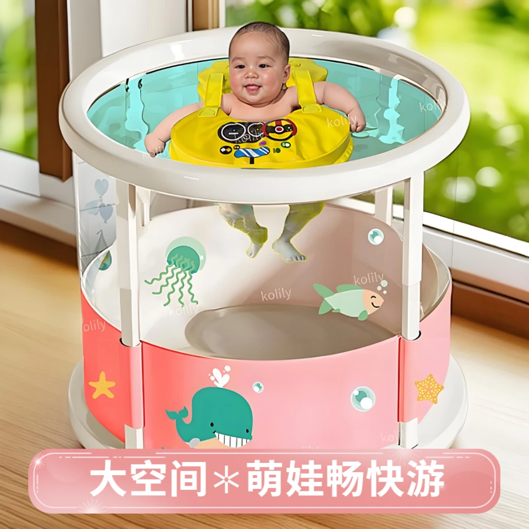 婴儿游泳桶家用婴幼儿宝宝透明游泳池室内充气折叠洗澡浴桶游泳圈