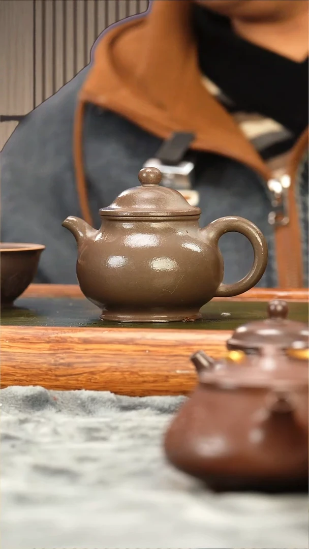 茶壶紫砂高温段泥还原烧好运小潘壶