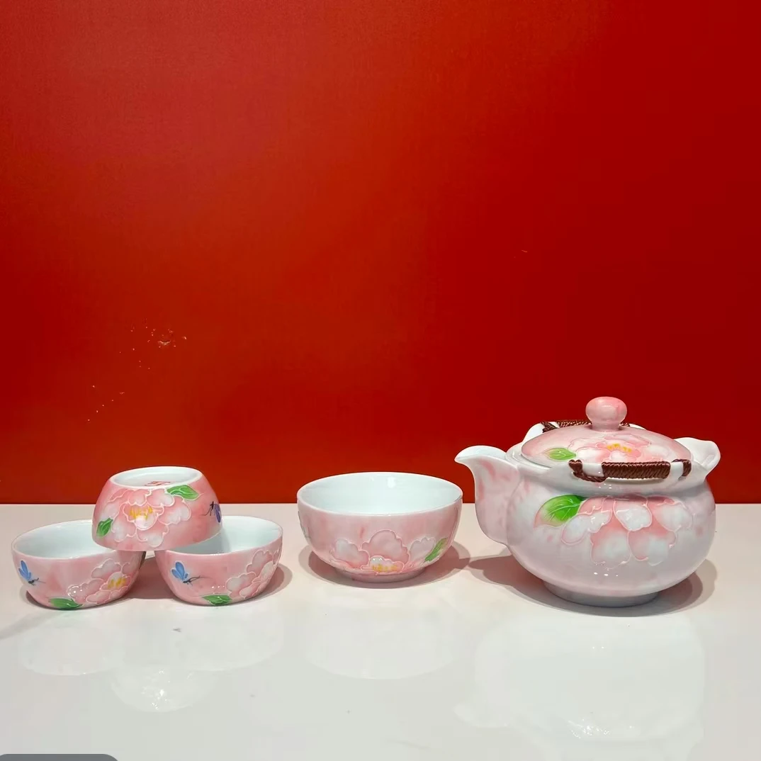 【闪购链接】瓷制品S11111桃花宝瓶旅行套