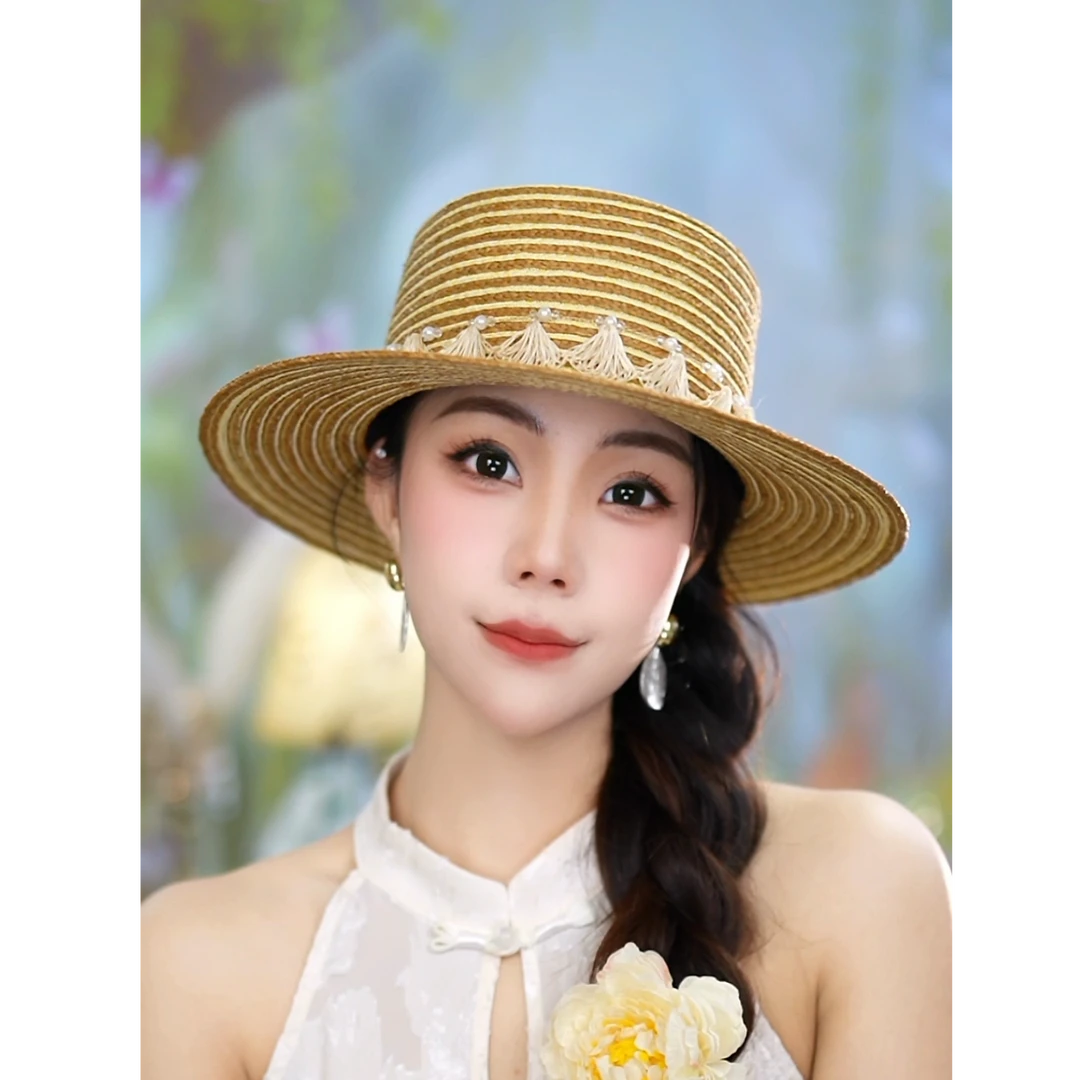 CHIHIRO BY S.K./新帽馆新帽馆帽子大头围显脸小钩花钉珠法式礼帽