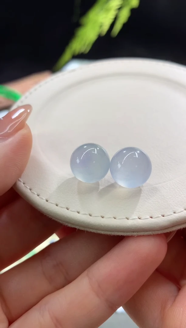 散珠翡翠天然翡翠散珠一对卡11.8/11.9