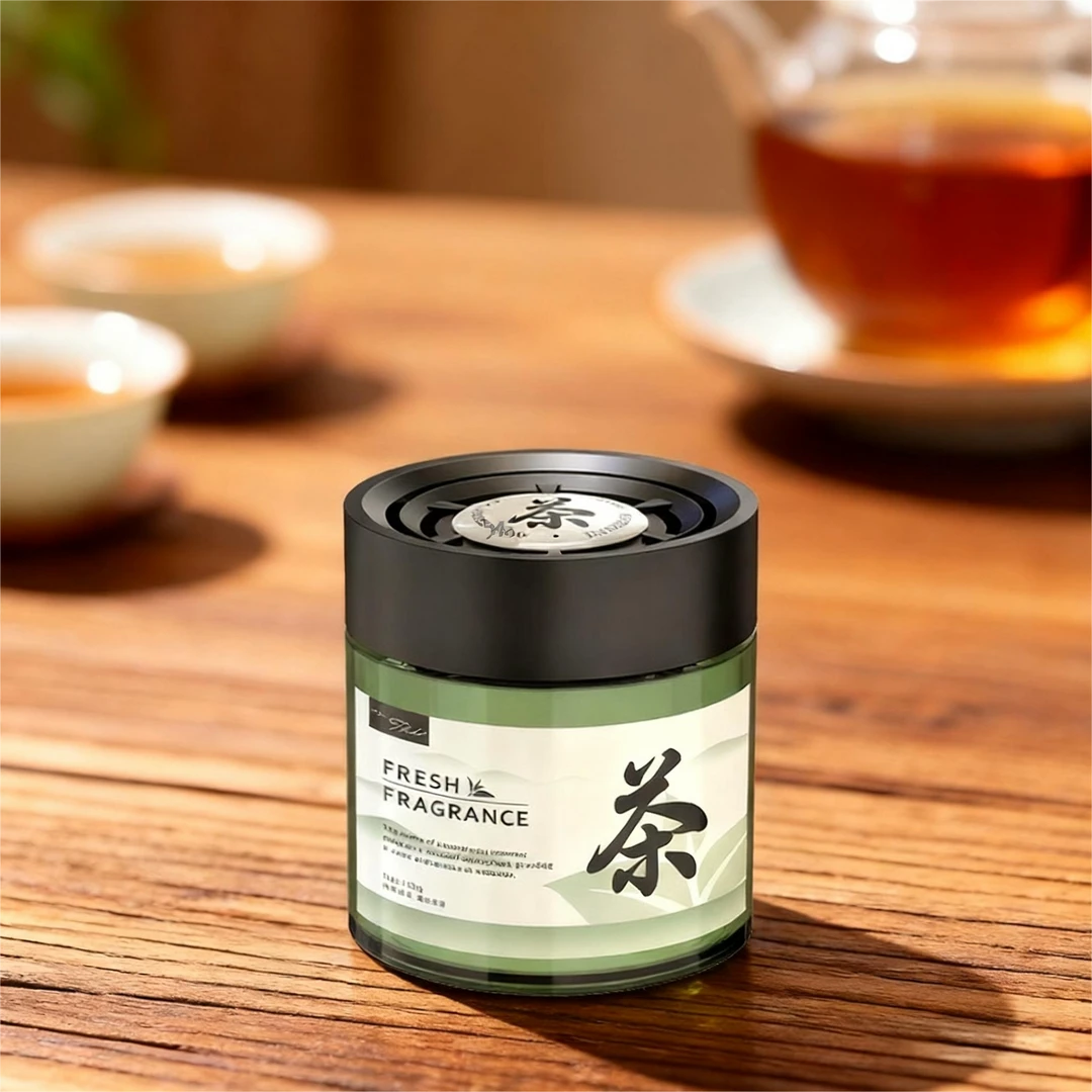 新款茶香膏栀子花香车载香薰固体香膏汽车内饰车内装饰摆件