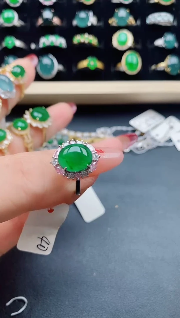 【闪购商品】翡翠戒指银S925镶嵌508050