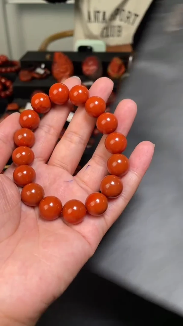 南红玛瑙100未镶嵌手串--13+