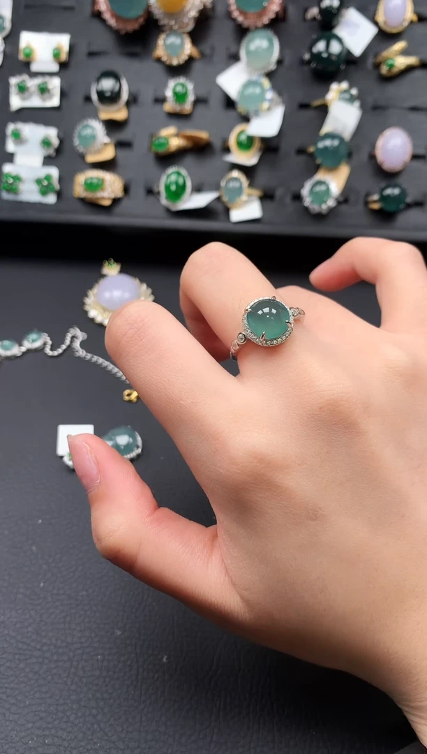 【闪购商品】翡翠戒指银S925镶嵌613124