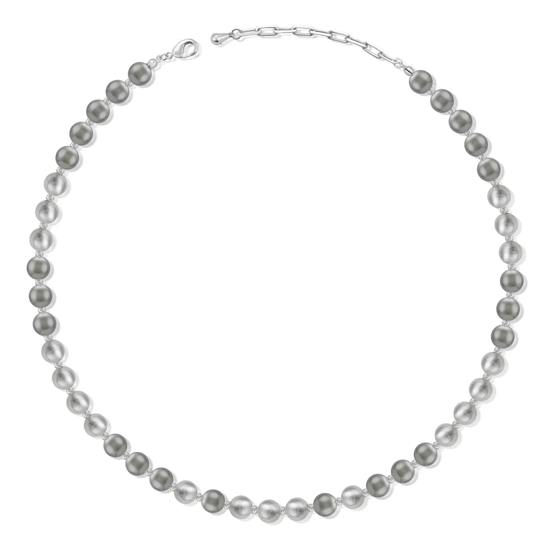 铜合金项链 【晚妆系列-银霜】气质复古长款时尚设计感渐变拼接项链