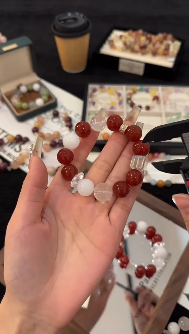 合金手链水晶红玛瑙多宝x2922