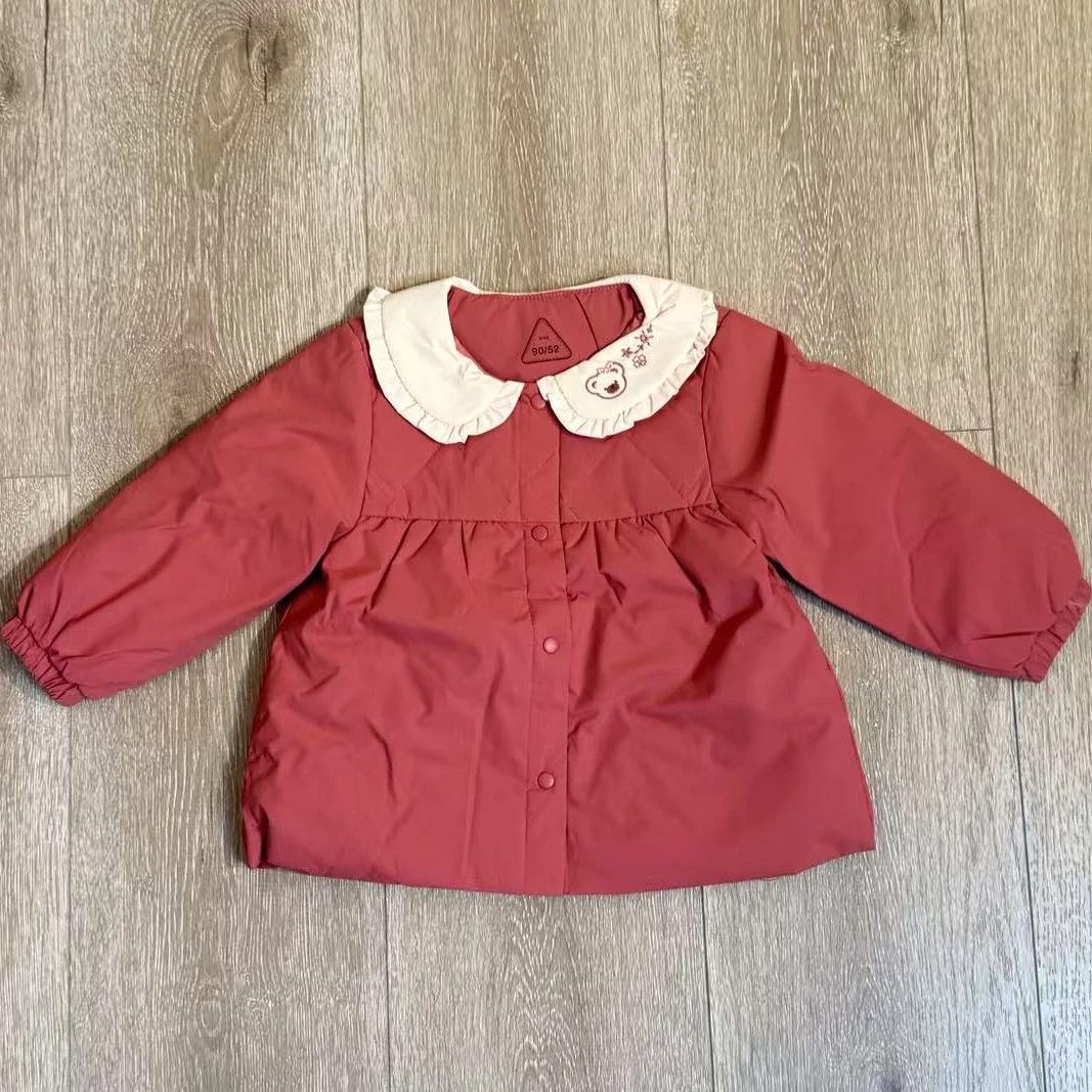 小熊绣花圆领荷叶边羽绒内胆#24181243宝宝外穿保暖秋冬冬季