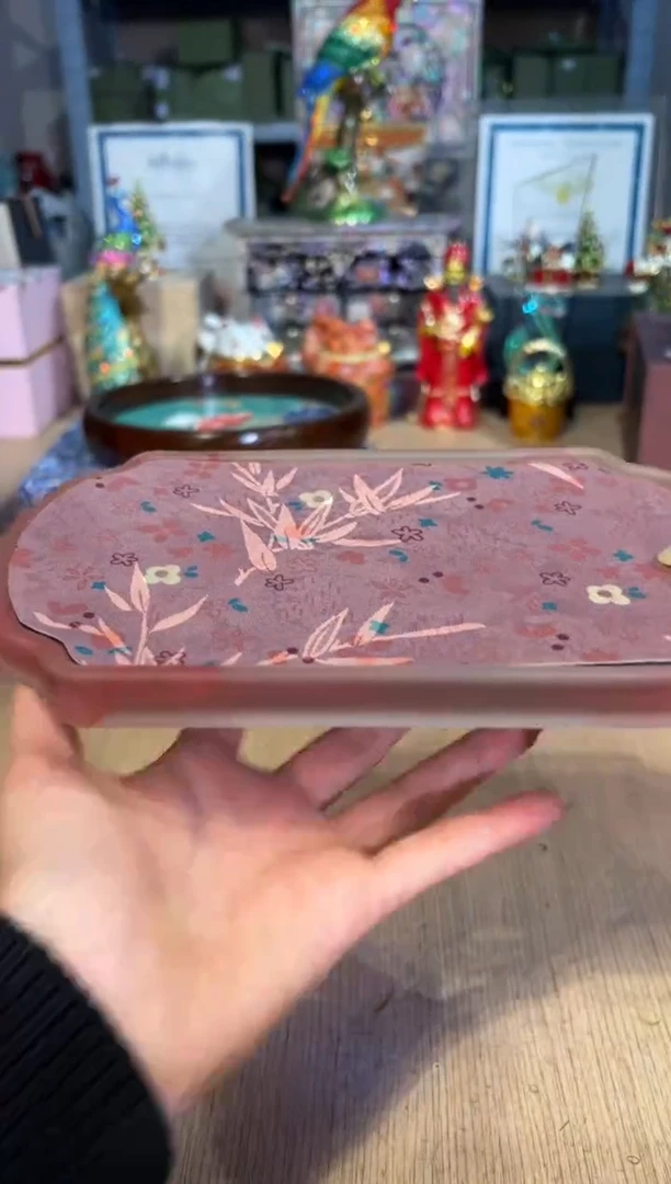 【闪购商品】杯28粉色琉璃壶承（梅花）