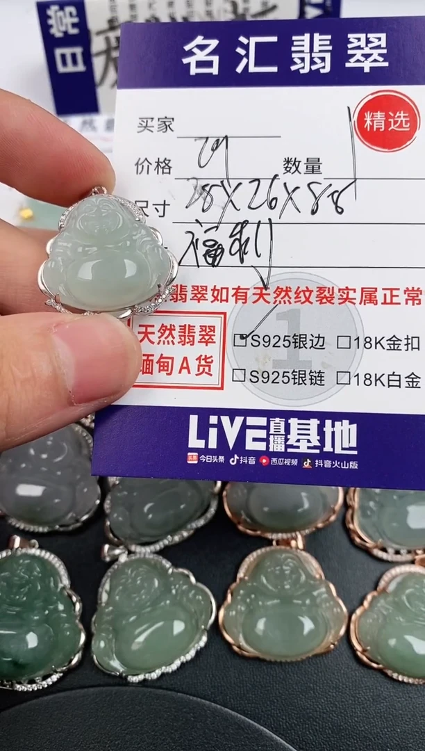 翡翠银S925镶嵌颈饰·