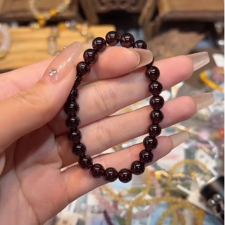 Nuanyan/暖言单圈石榴石手串7mm+素圈手链0605多样性发一