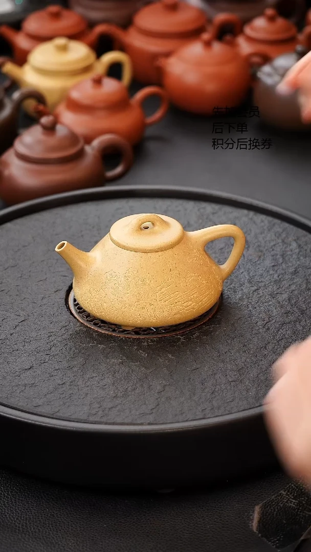 茶壶紫砂微瑕 170C 大水潭墨绿 子冶 观沧海 原矿紫泥