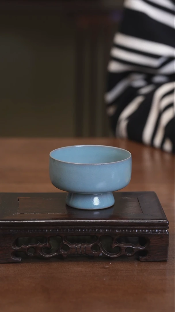 【闪购商品】清凉寺原产地仿古釉高足主人杯