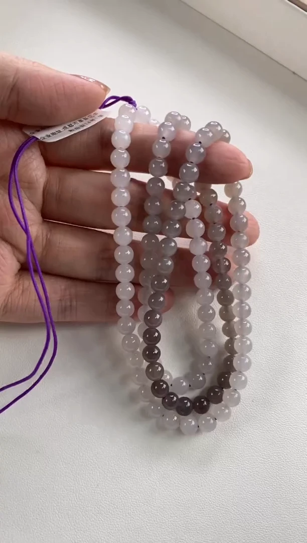 颈饰未镶嵌和田玉圆珠渐变珠串