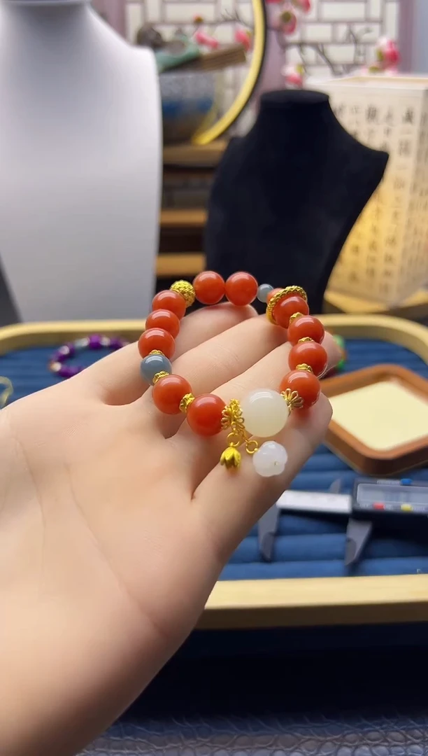 【闪购商品】翡翠手链14K金镶嵌S160