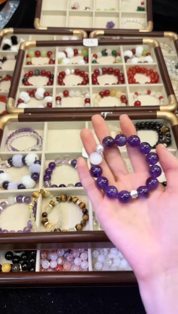 未镶嵌手链水晶14.5手围，金属换8mm白水晶