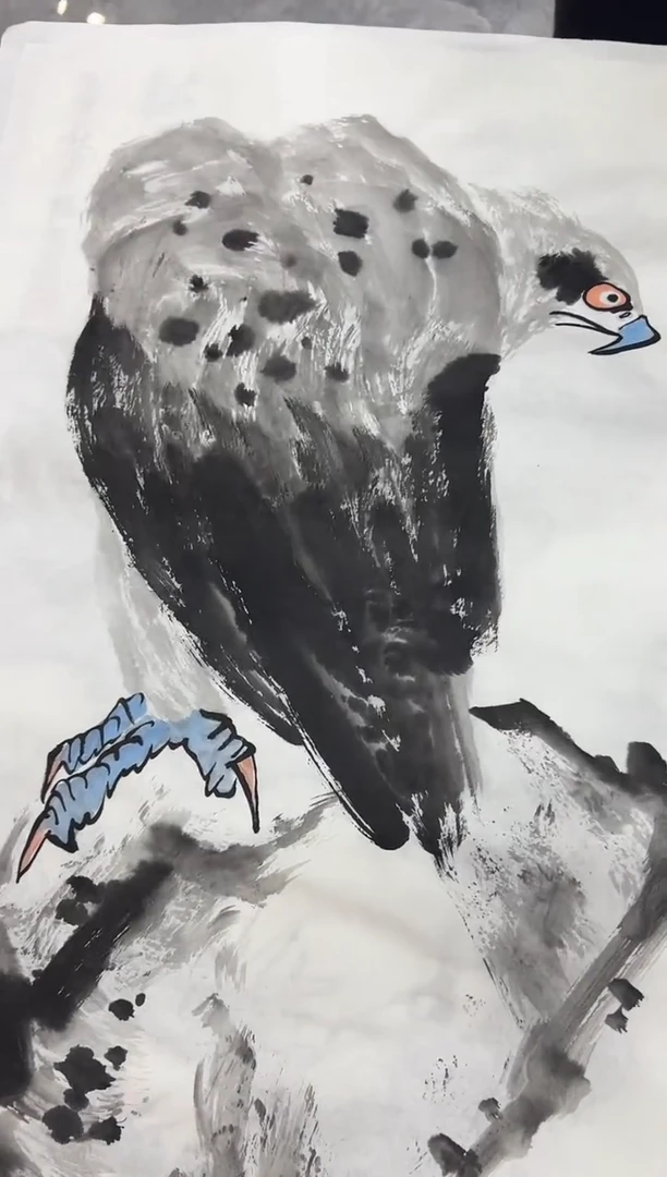 国画周梅生/精品国画/鹰
