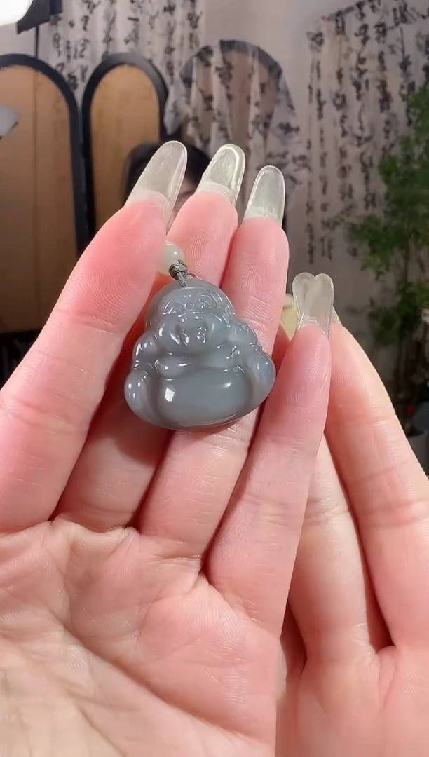 颈饰未镶嵌和田玉30烟紫佛公