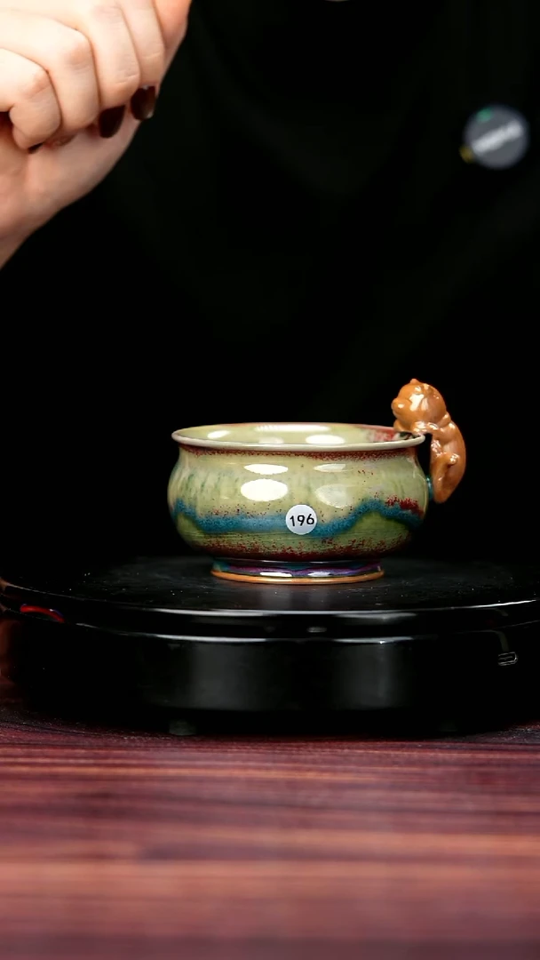 杯子196#李盼龙一级品钧瓷猫咪卢氏