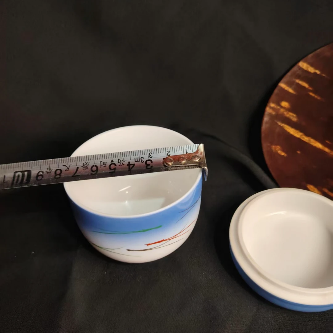 56瓷器高岭土胎体手绘气窑烧制有田烧东风窑盖杯瓷片