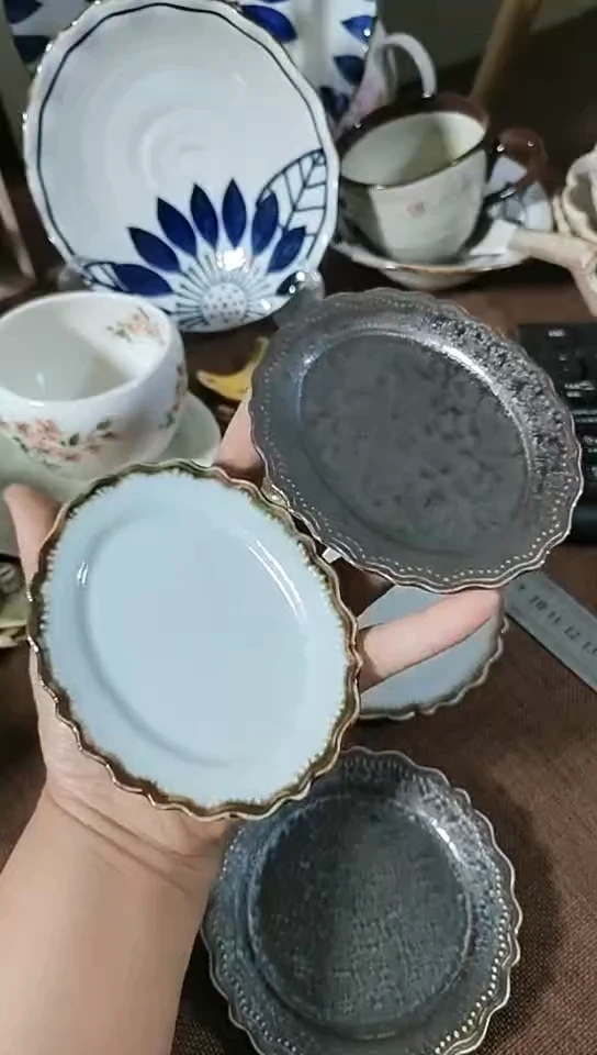 稻谷壳椭圆小碟子黑白