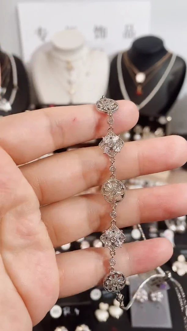 铜合金无925银手链7118