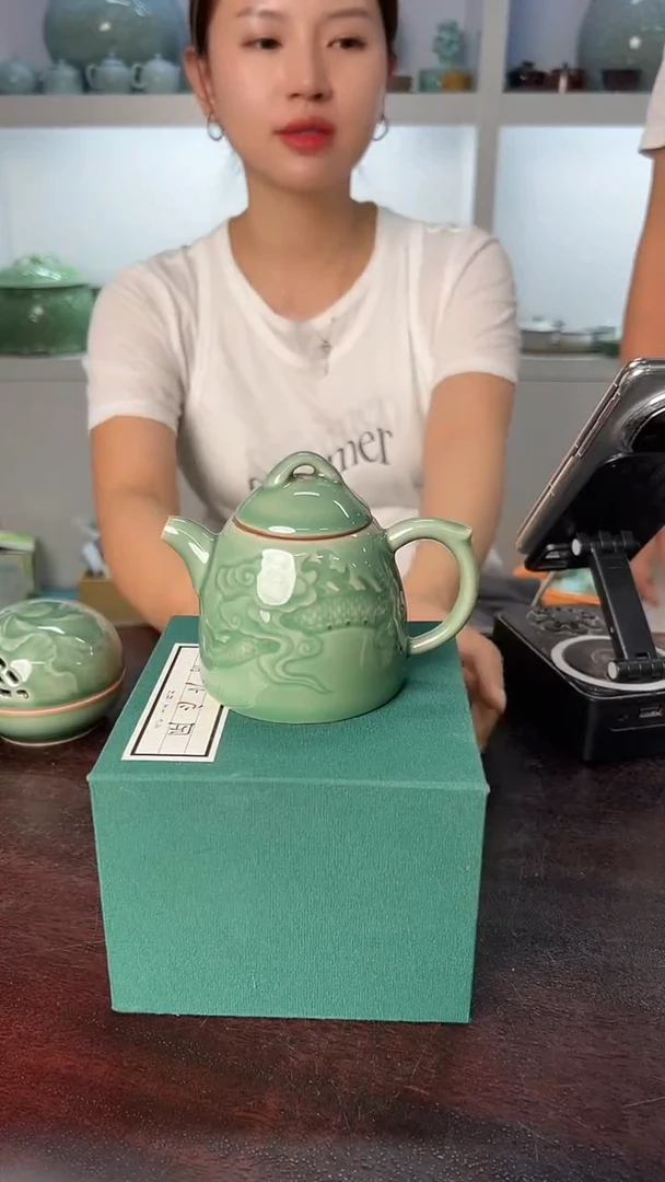 龙泉云间青瓷小米茶器   单壶