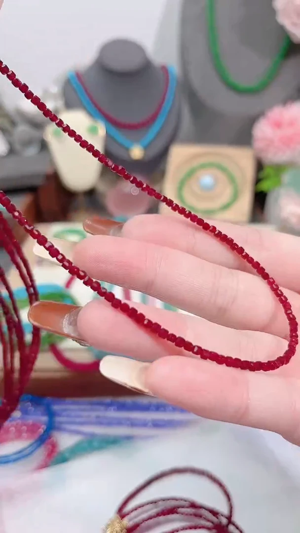 颈饰银S925镶嵌红宝石姨妈99