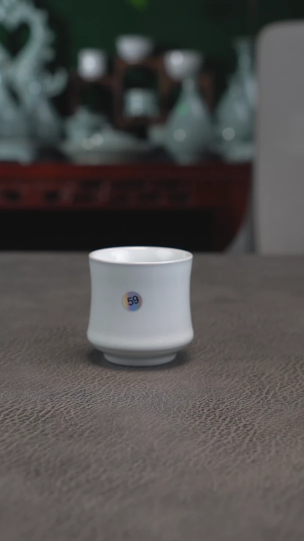 月白釉59号束腰马蹄杯精品-二