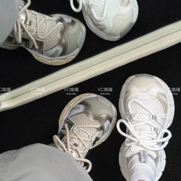 VC唯曦｜超正圆头老爹鞋卡皮巴拉厚底轻跑网面透气运动鞋