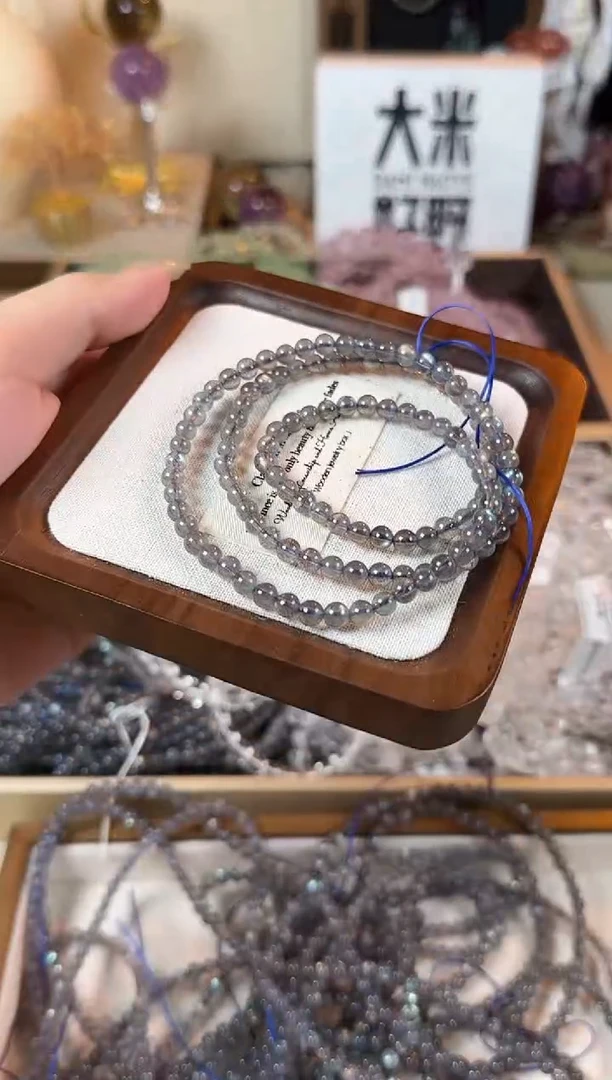 手链未镶嵌长石K12 三圈灰月光手链手串多样性发一