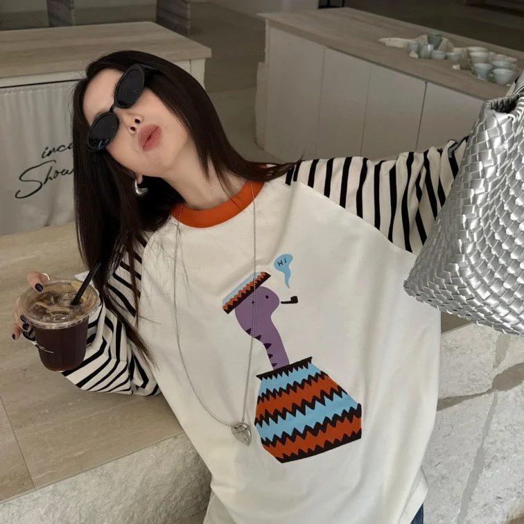 【邵邵专属】YANGHAIYANG 瓦罐小蛇贴布插肩袖